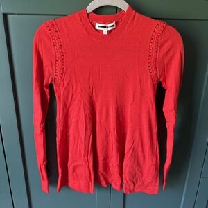 McQ Alexander McQueen Red Wool Babydoll Sweater Vintage XS Flirty Fun